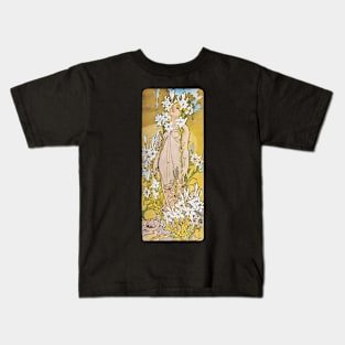 Alphonse Mucha - Lily Kids T-Shirt